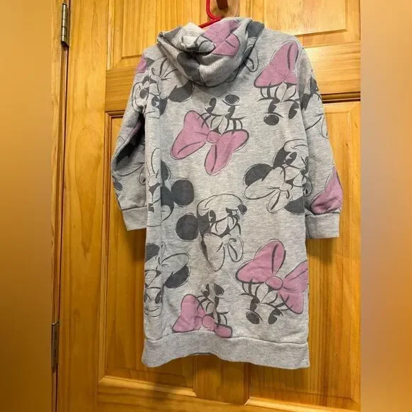 Disney Minnie Mouse size 6x gray and pink hooded dress - Picture 7 of 9